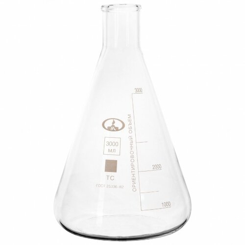 Колба коническая стекло 3000мл 