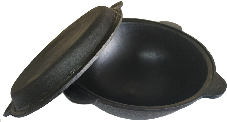 Чугунная крышка-сковорода узбекская