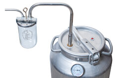 Крышка-сухопарник на банку с врезкой в емкость