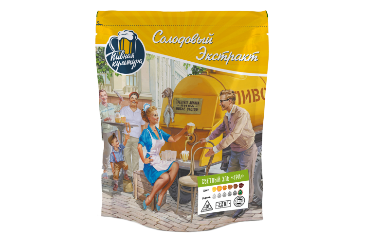 Охмеленный солодовый экстракт Пивная Культура "Светлый эль IPA", 2,2 кг